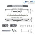 مکانیزم درب کمد ریلی این‌لاین دستی آرام‌بند فانتونی K041 - K042 - K043 - K044 - K045 - K046 - K047 - K048 - K049 - K050 - K051 - K052 - K053