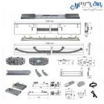 مکانیزم درب ریلی این‌لاین برقی جهت کمد TV و کتابخانه فانتونی K080