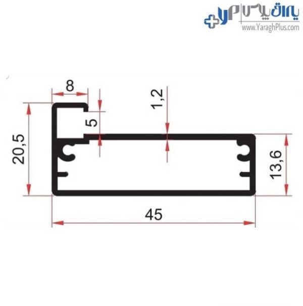 سایز پروفیل درب شیشه ای کابینت و کمد