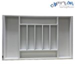 جا قاشقی چوبی کشو کابینت رنگ سفید در سه عرض یونیت 40-60-90